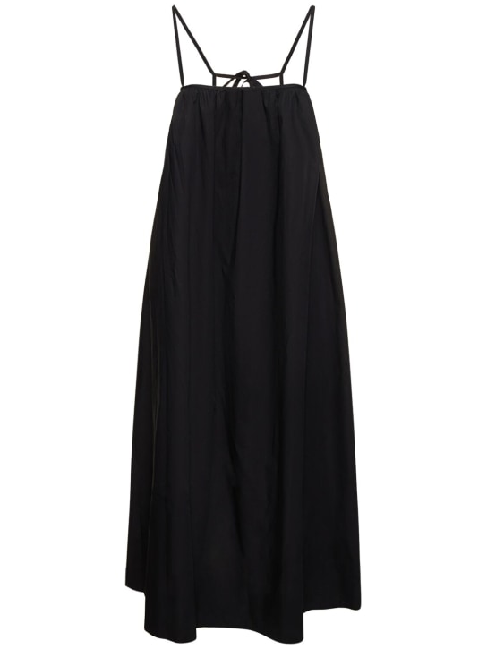 Soeur: Arielle strapless slit cotton midi dress - Black - women_0 | Luisa Via Roma