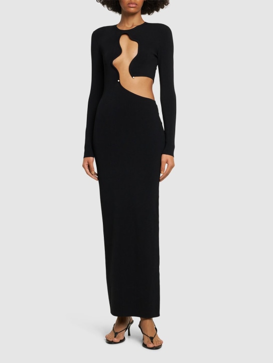 Christopher Esber: Salacia Wire cutout viscose maxi dress - Black - women_1 | Luisa Via Roma