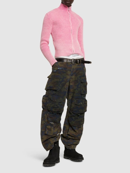 Jaded London: Pink lucid knit sweater - Pink - men_1 | Luisa Via Roma