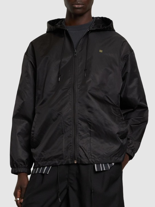 Acne Studios: Ovitta solid nylon jacket - Black - men_1 | Luisa Via Roma