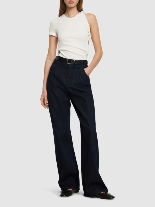 Christopher Esber: Reconstruct high waist straight jeans - Navy - women_1 | Luisa Via Roma