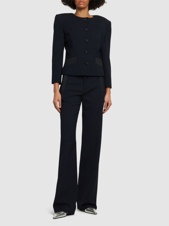 Vivienne Westwood: Iman cotton blend jacquard jacket - Navy - women_1 | Luisa Via Roma