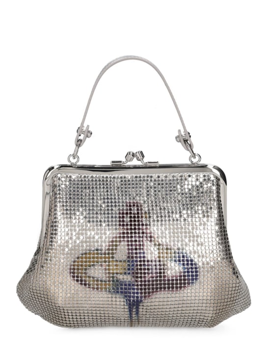 Vivienne Westwood: Granny Frame metallic top handle bag - Silver/Multi - women_0 | Luisa Via Roma