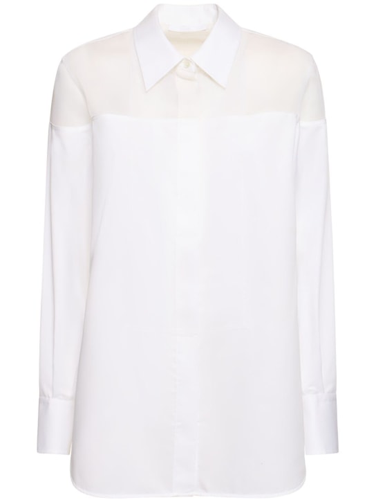 Helmut Lang: Camisa esmoquin de popelina de algodón - Blanco - women_0 | Luisa Via Roma