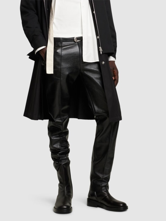 Courreges: Rider leather tall boots - Black - men_1 | Luisa Via Roma