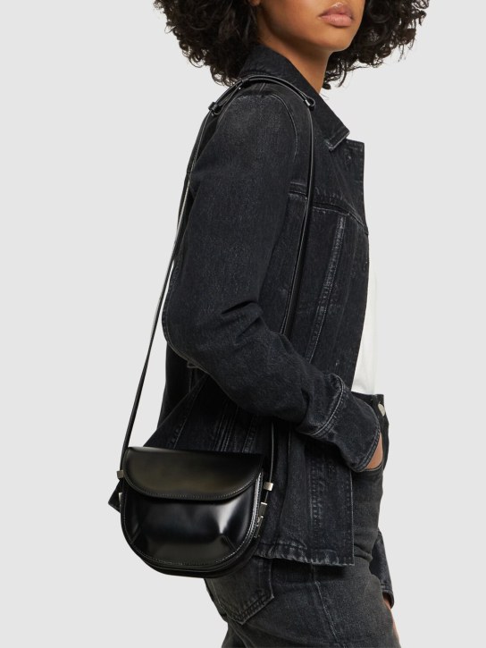 Osoi: Cubby coated leather shoulder bag - Black - women_1 | Luisa Via Roma