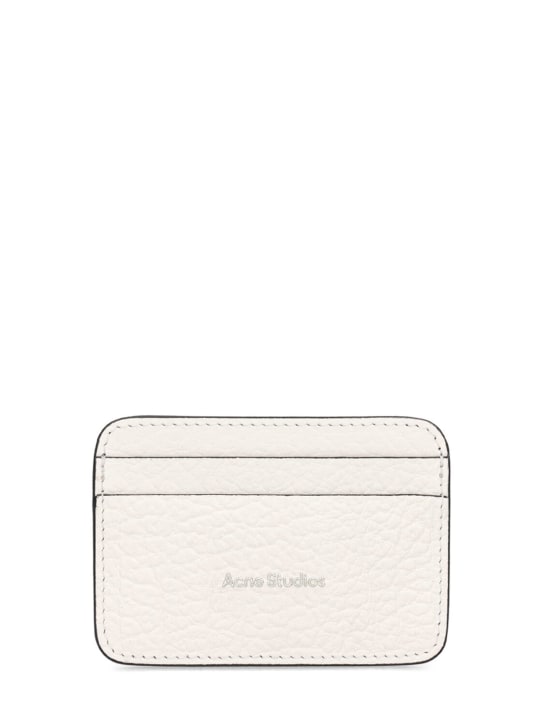 Acne Studios: Aroundy leather card holder - White - men_0 | Luisa Via Roma