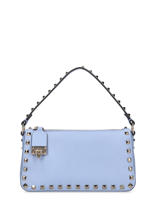 Valentino Garavani: Small Rockstud leather shoulder bag - Poplin Blue - women_0 | Luisa Via Roma