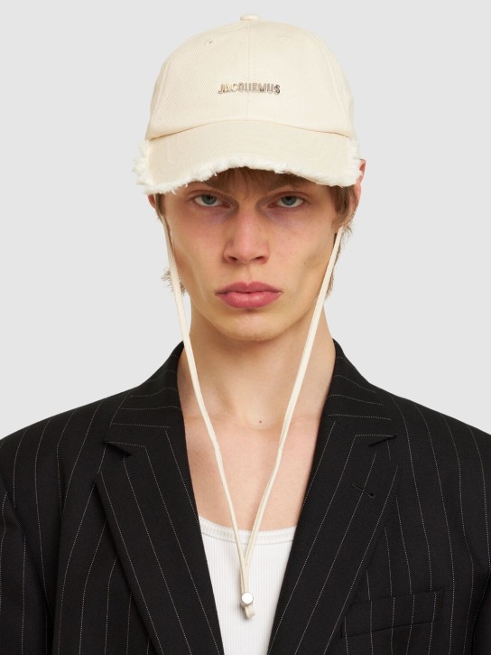 Jacquemus: La Casquette Artichaut cotton hat - Off-White - men_1 | Luisa Via Roma