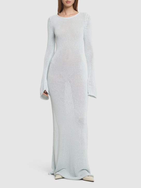 Aya Muse: Langes Kleid aus Baumwollmischung „Orca“ - Blau - women_1 | Luisa Via Roma