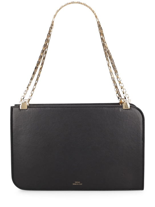 Toteme: Chain smooth leather shoulder bag - Black - women_0 | Luisa Via Roma