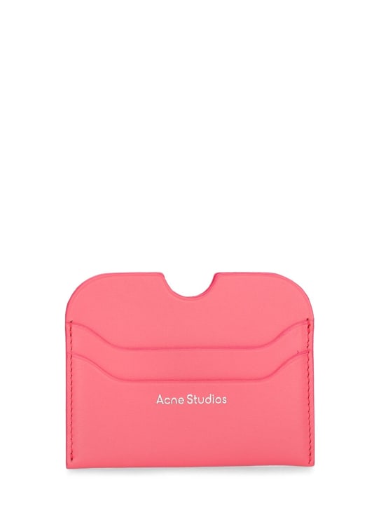 Acne Studios: Tarjetero grande de piel - Pink - women_0 | Luisa Via Roma