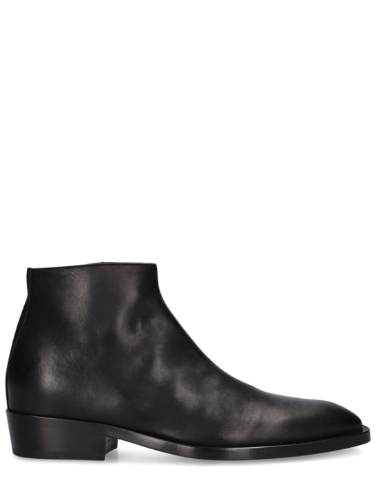Mattia Capezzani: Bandolero leather boots - Black - men_0 | Luisa Via Roma