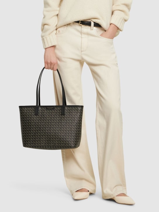Tory Burch: Small coated cotton zip tote bag - Black - women_1 | Luisa Via Roma