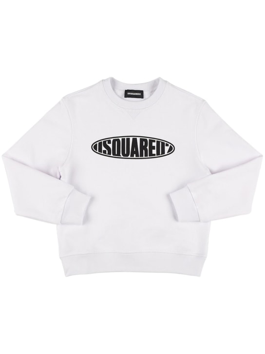 Dsquared2: Sweatshirt aus Baumwolle mit Logodruck - Weiß - kids-boys_0 | Luisa Via Roma