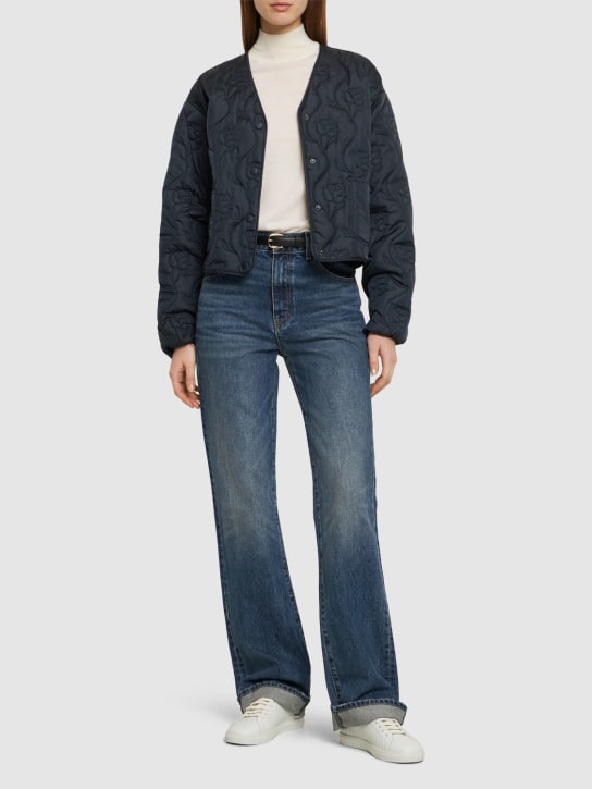 ASPESI: Quilted nylon short jacket - Navy - women_1 | Luisa Via Roma