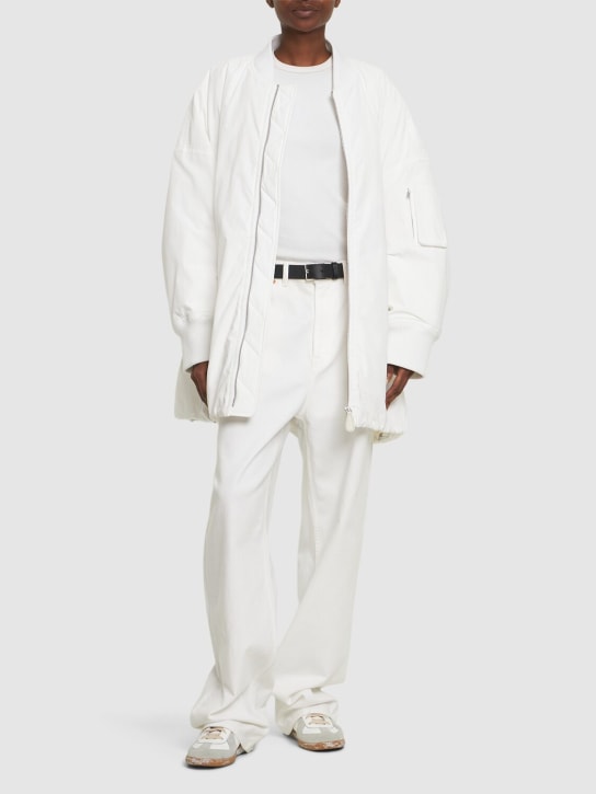 Jil Sander: Oversize cotton down bomber jacket - White - women_1 | Luisa Via Roma