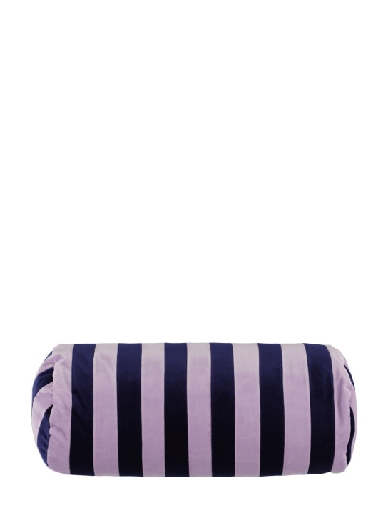 Christina Lundsteen: Striped bolster cushion - Purple - ecraft_0 | Luisa Via Roma