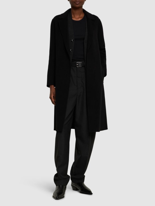 'S Max Mara: Pauline belted wool midi coat - Black - women_1 | Luisa Via Roma