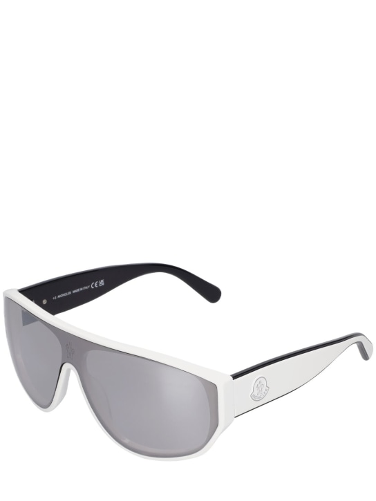 Moncler: Tronn Shield acetate mask sunglasses - Shiny White - men_1 | Luisa Via Roma