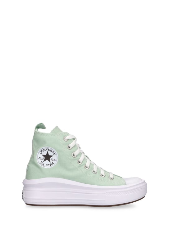 Converse: Chuck Taylor canvas lace-up sneakers - Light Green - kids-girls_0 | Luisa Via Roma