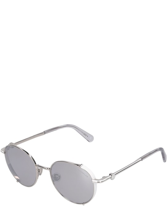 Moncler: Owlet round metal sunglasses - Plata - men_1 | Luisa Via Roma