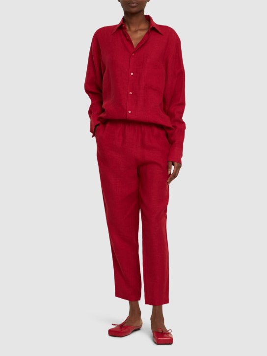 Lido: Pantaloni in lino - Rosso - women_1 | Luisa Via Roma