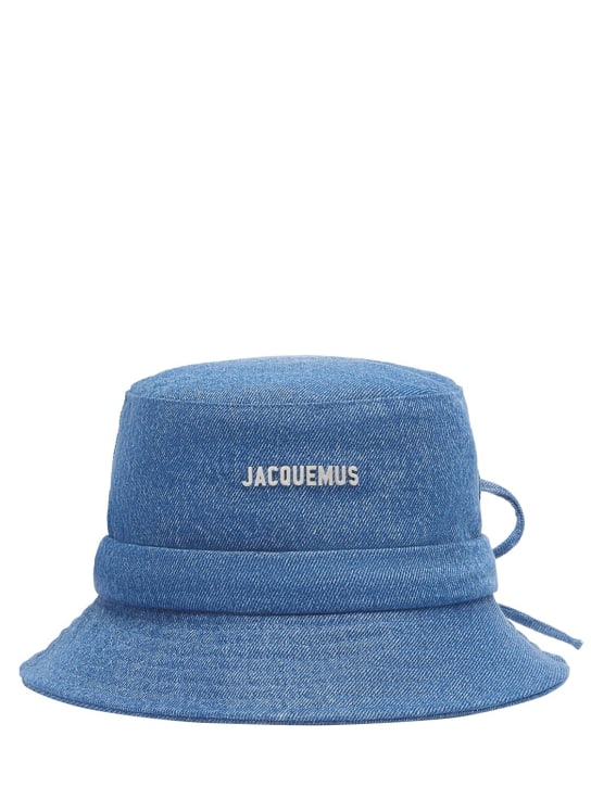 Jacquemus: Cappello bucket Le Bob Gadjo in tela di cotone - Blu - women_0 | Luisa Via Roma