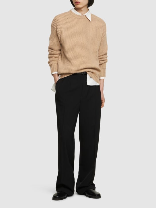 Alanui: Cashmere & cotton knit sweater - Beige - men_1 | Luisa Via Roma