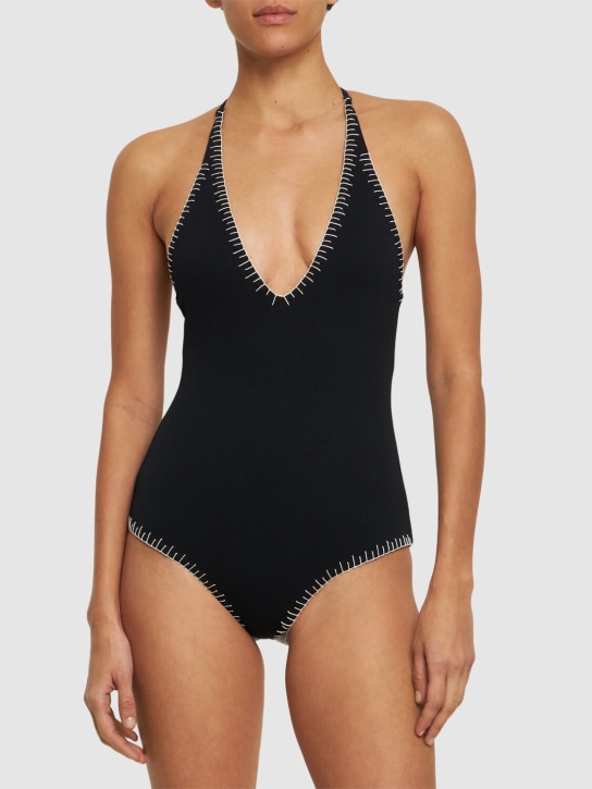 Marysia: Sole缝线细节连体泳衣 - 黑色 - women_1 | Luisa Via Roma