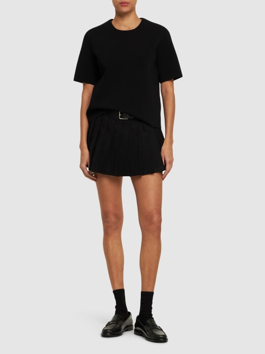 Theory: 紧凑科技织物绉纱T恤 - 黑色 - women_1 | Luisa Via Roma