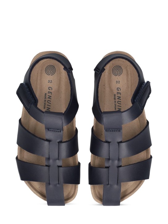 Genuins: Vegan faux leather sandals - Navy - kids-girls_1 | Luisa Via Roma