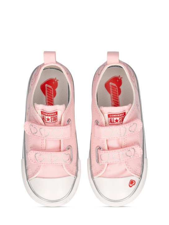 Converse: Embroidered heart canvas strap sneakers - Pink - kids-girls_1 | Luisa Via Roma
