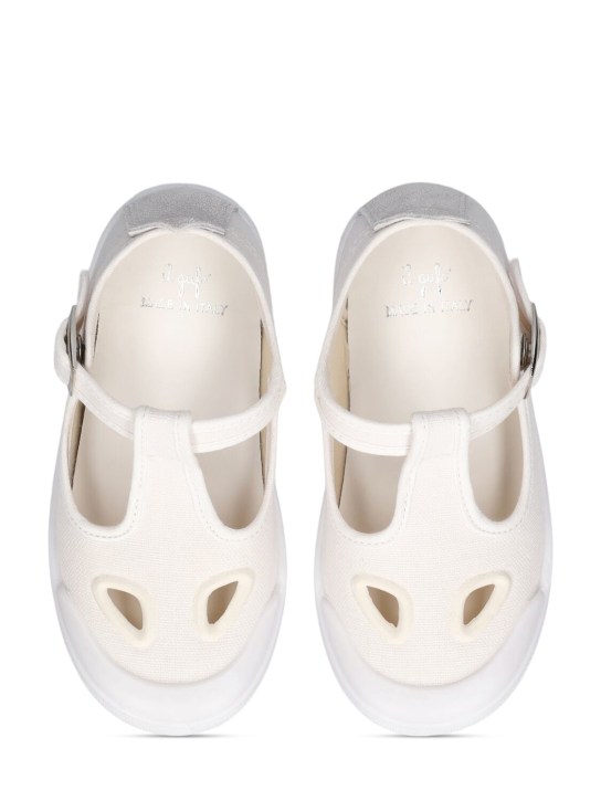 Il Gufo: Cotton canvas sandals - White - kids-boys_1 | Luisa Via Roma