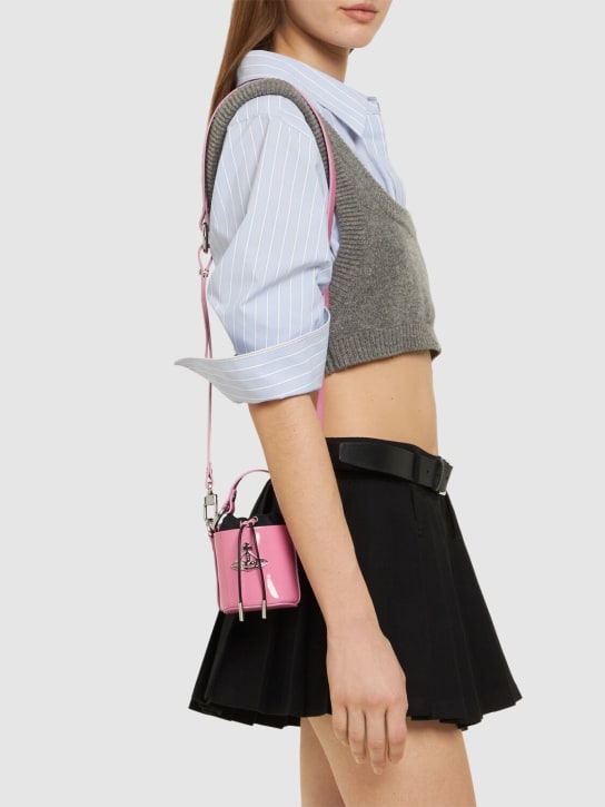 Vivienne Westwood: Mini Daisy patent leather top handle bag - Pink - women_1 | Luisa Via Roma