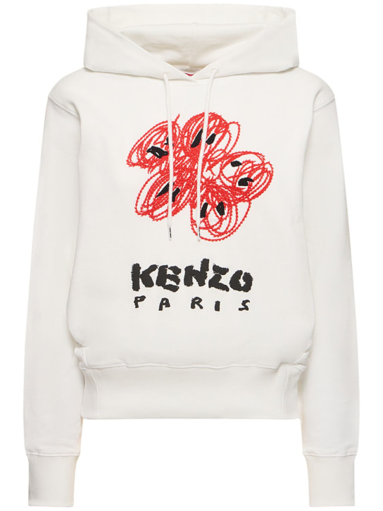 Kenzo Paris: Sudadera de algodón con capucha - Blanco - women_0 | Luisa Via Roma