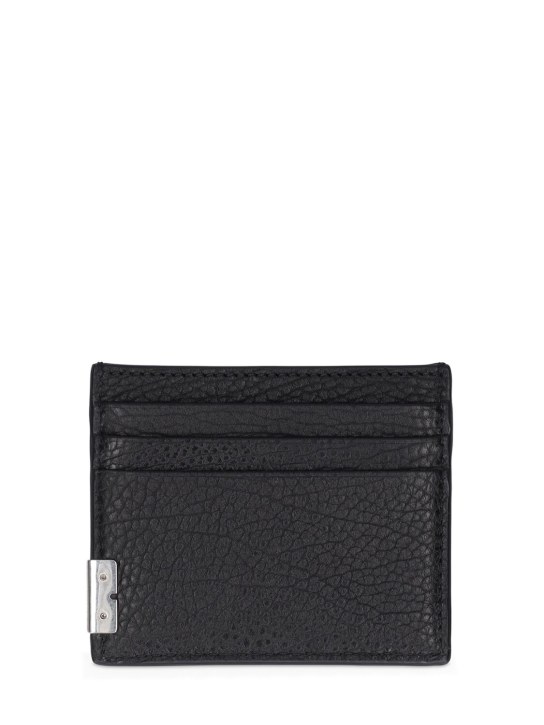 Burberry: Sandon grained leather card case - Black - men_1 | Luisa Via Roma