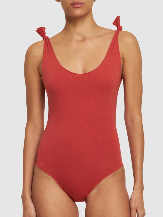 Isole & Vulcani: Ginestra jersey one piece swimsuit - Terracotta - women_1 | Luisa Via Roma