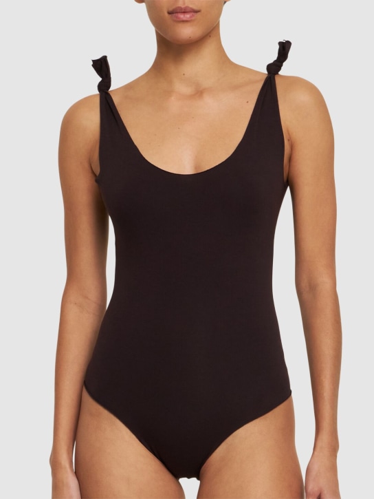 Isole & Vulcani: Ginestra jersey one piece swimsuit - Dark Brown - women_1 | Luisa Via Roma
