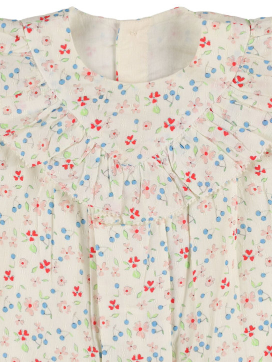 Bonpoint: Flower print cotton dress - Multicolor - kids-girls_1 | Luisa Via Roma