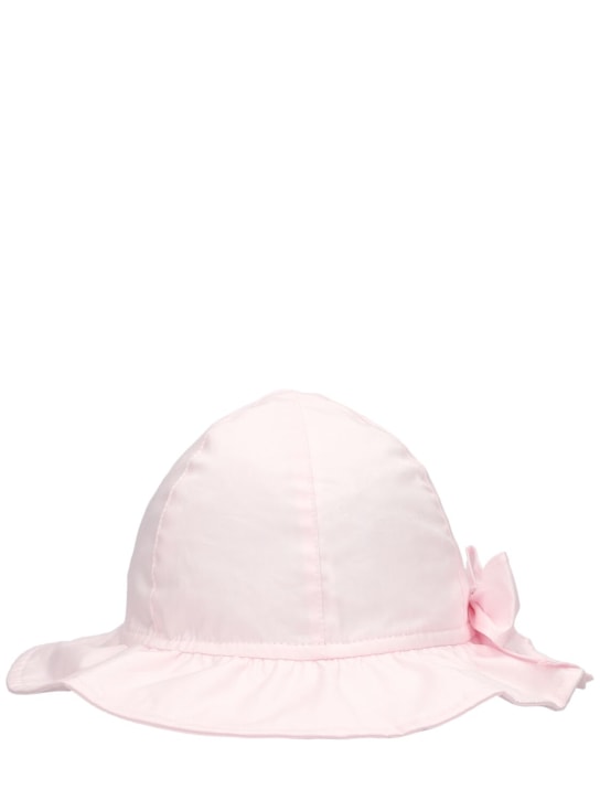 Il Gufo: Sombrero de popelina de algodón con lazo - Rosa - kids-girls_0 | Luisa Via Roma