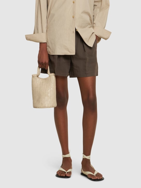 Bembien: Lina woven leather top handle bag - Cream - women_1 | Luisa Via Roma