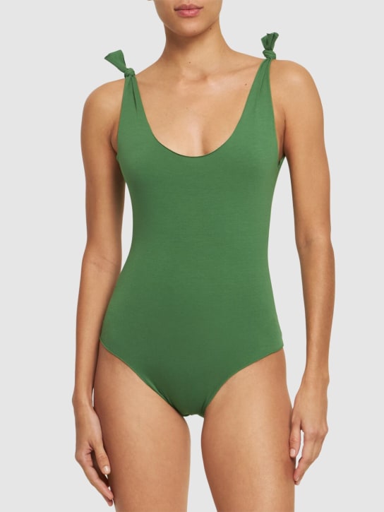 Isole & Vulcani: Ginestra jersey one piece swimsuit - Green - women_1 | Luisa Via Roma