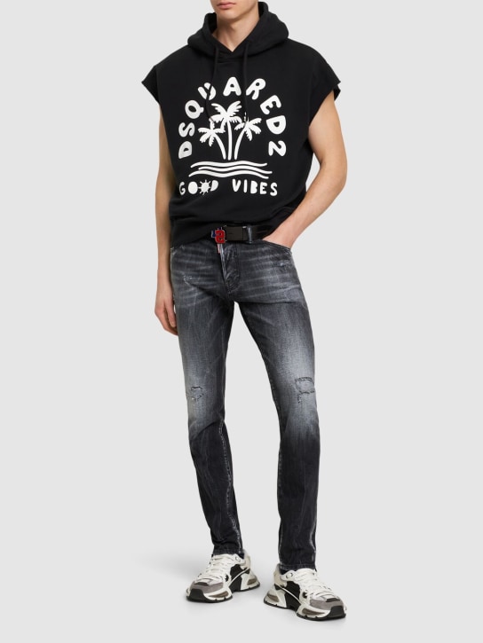 Dsquared2: Cool Guy fit cotton denim jeans - Black - men_1 | Luisa Via Roma