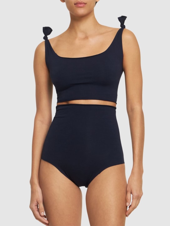 Isole & Vulcani: Seamless cotton jersey bikini - Navy - women_1 | Luisa Via Roma
