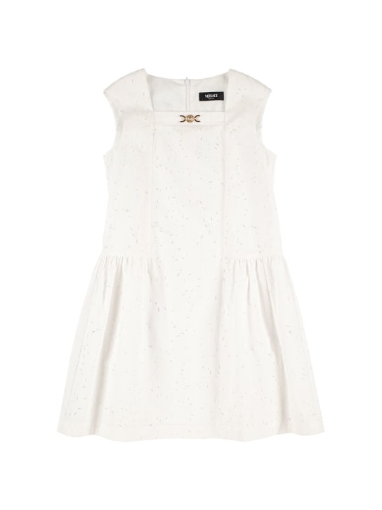 Versace: Kleid aus Popeline „Barocco“ - Weiß - kids-girls_0 | Luisa Via Roma