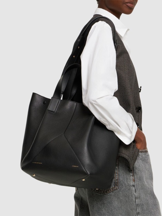 Victoria Beckham: Medium Jumbo leather tote bag - Black - women_1 | Luisa Via Roma