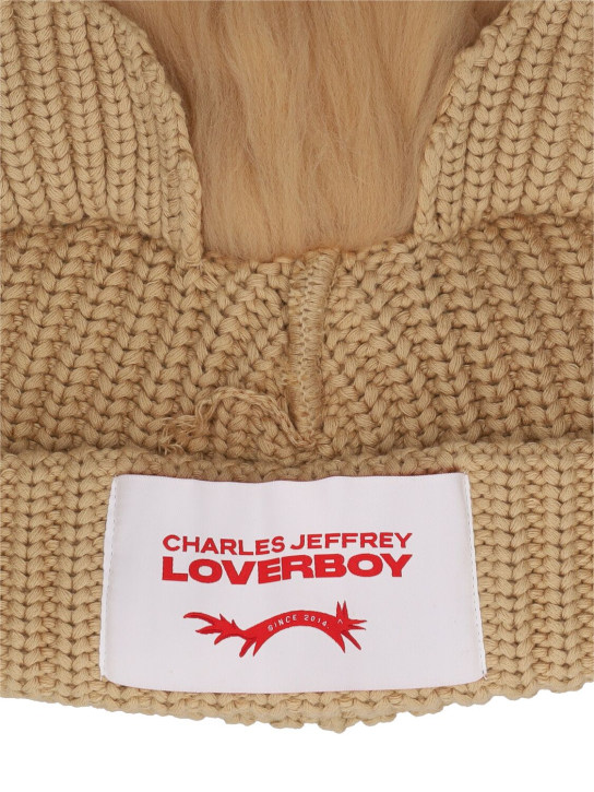 Charles Jeffrey LOVERBOY: Cappello beanie Chunky Lion in cotone - Beige - women_1 | Luisa Via Roma