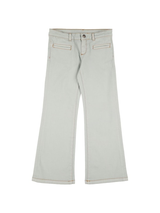 Bonpoint: Jeans de denim de algodón stretch - Azul Claro - kids-girls_0 | Luisa Via Roma