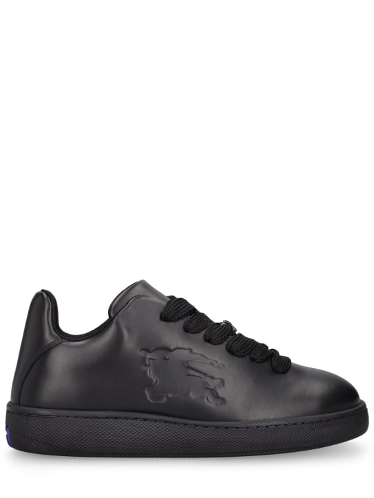 Burberry: MF MS25 leather low top sneakers - Black - men_0 | Luisa Via Roma